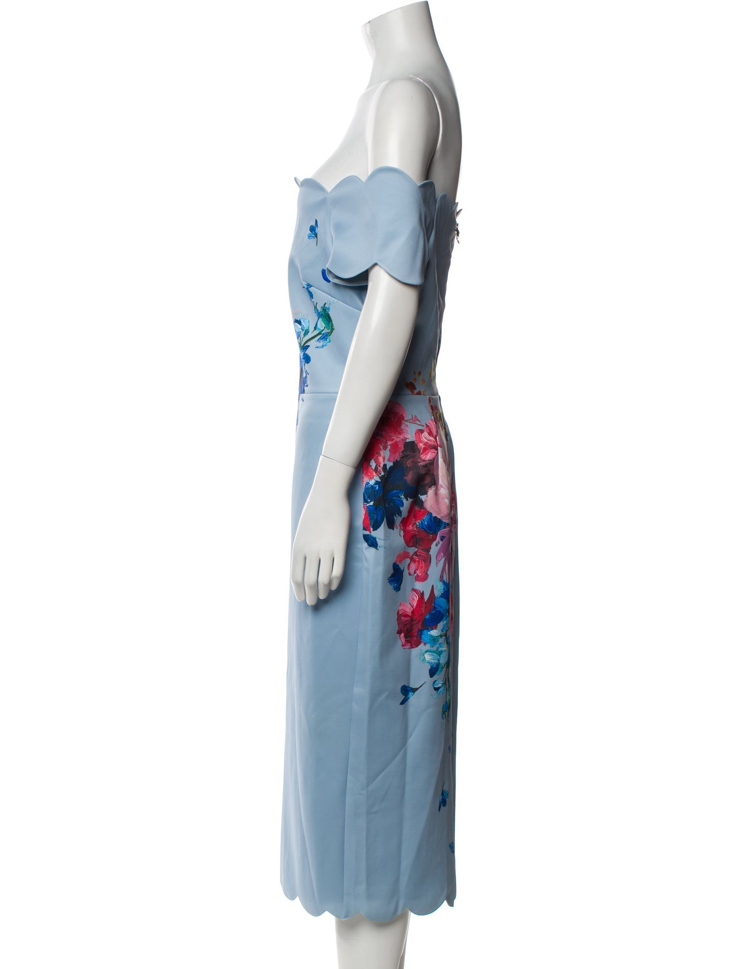 Ted Baker Floral Print Midi Length Dress